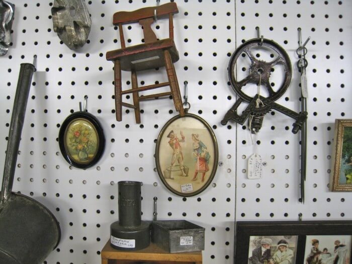 Peg board in antique store