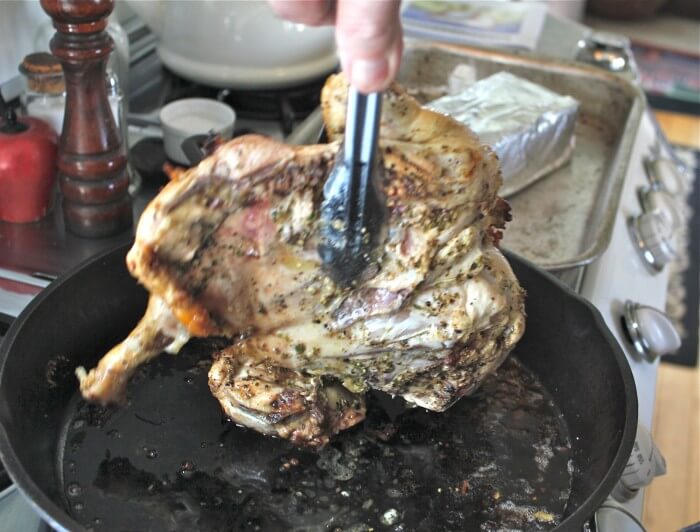 turn the chicken over