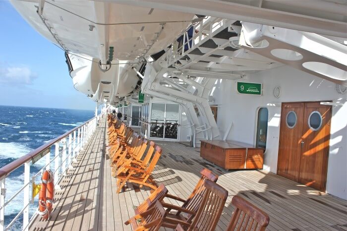 Three times around the deck equals a mile!