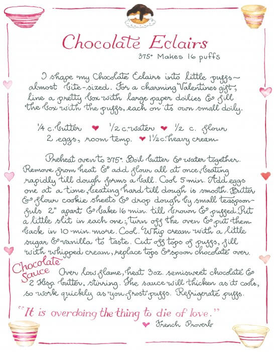 Recipe for Chocolate Eclairs