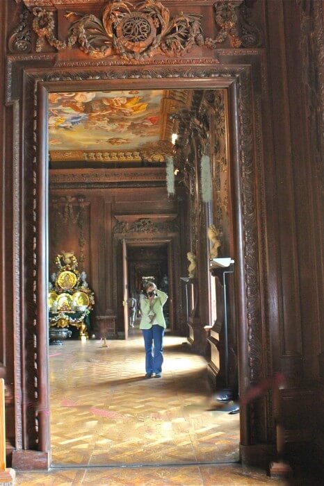 Carved wood and little mirrors