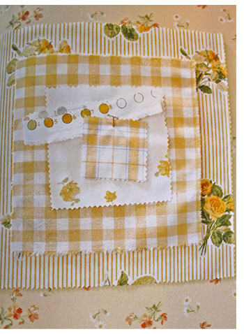 lavender and yellow vintage fabric Laura Ashley white vintage fabric year 1983